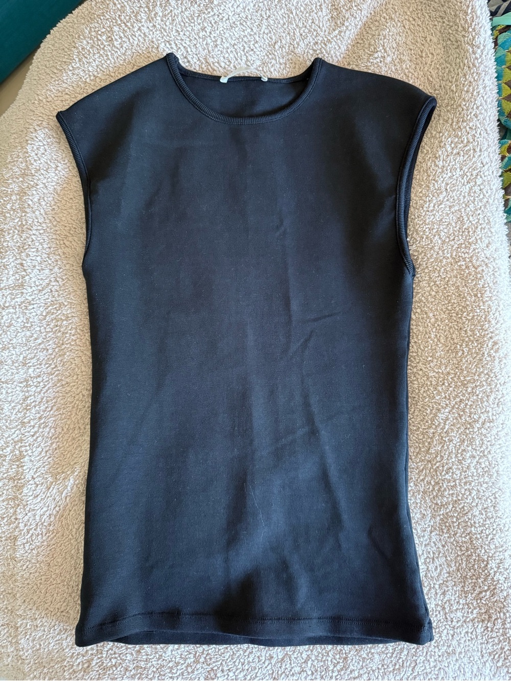 Zara Black Structured Sleeveless Tank Top